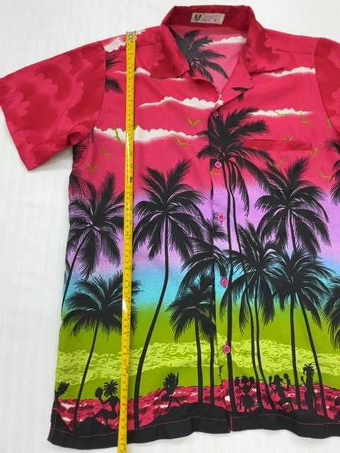 V.H.O Men's Multicolor Palm Tree Hawaiian Shirt Size M