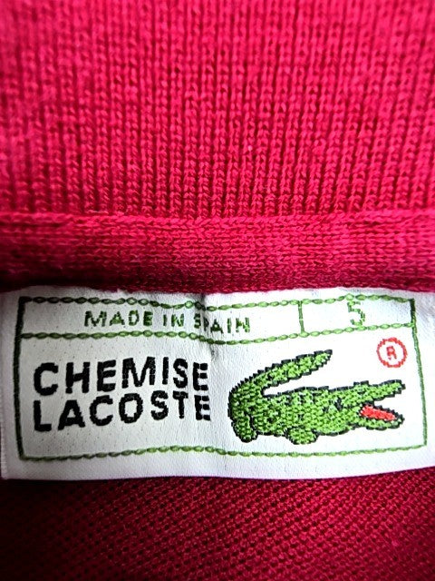 Lacoste Red Short Sleeve Polo Shirt Men's Regular Croc Logo Spain