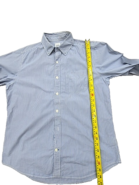 Gap Men's Light Blue Striped Long Sleeve Button-Down Shirt Size M