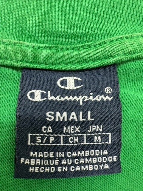 Champion Men's Green Stripe Short Sleeve T-Shirt Size Small