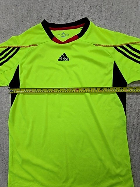 Adidas Men's Green Stripe Soccer Jersey Climacool Short Sleeve Reg