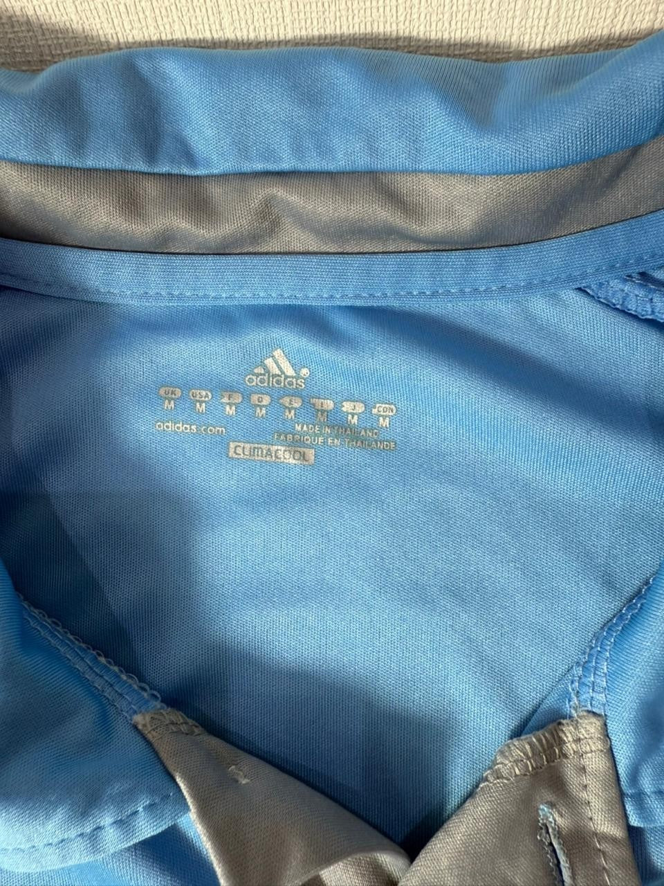 Adidas Men's Medium Polo Shirt Blue ClimaCool Sports Football Top