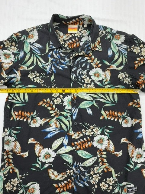 Superdry Men's Black Floral Slim Fit Shirt Size L