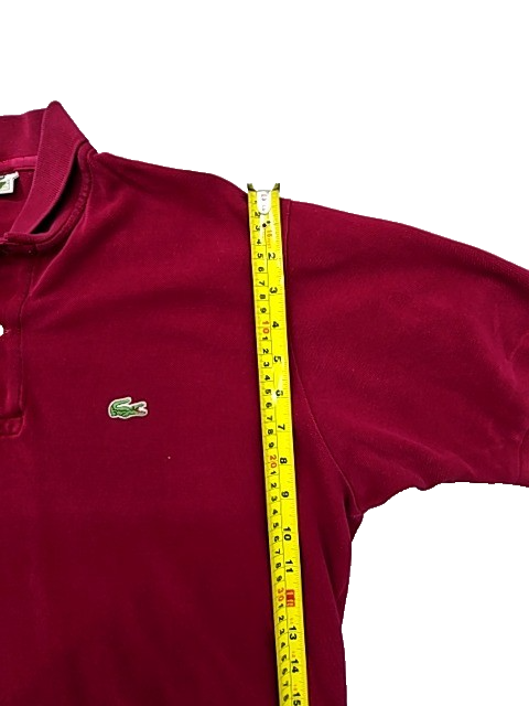 Lacoste L.12.12 Burgundy Cotton Polo Shirt Men Size 8 Classic Fit