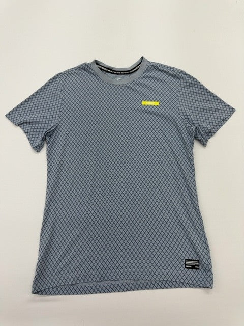 Nike Boys Light Blue Dri-FIT Geometric Tee Slim Size S Tagless