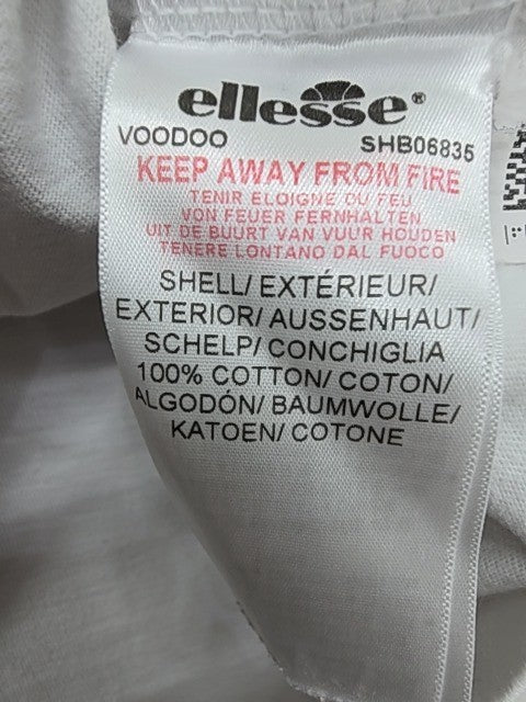 ellesse Men White Logo Cotton Crew Neck T-Shirt Size S Regular Condition
