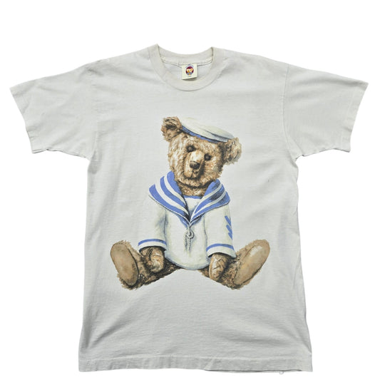 The English Teddy Bear Co Unisex Cream Sailor Bear T-Shirt L Vintage