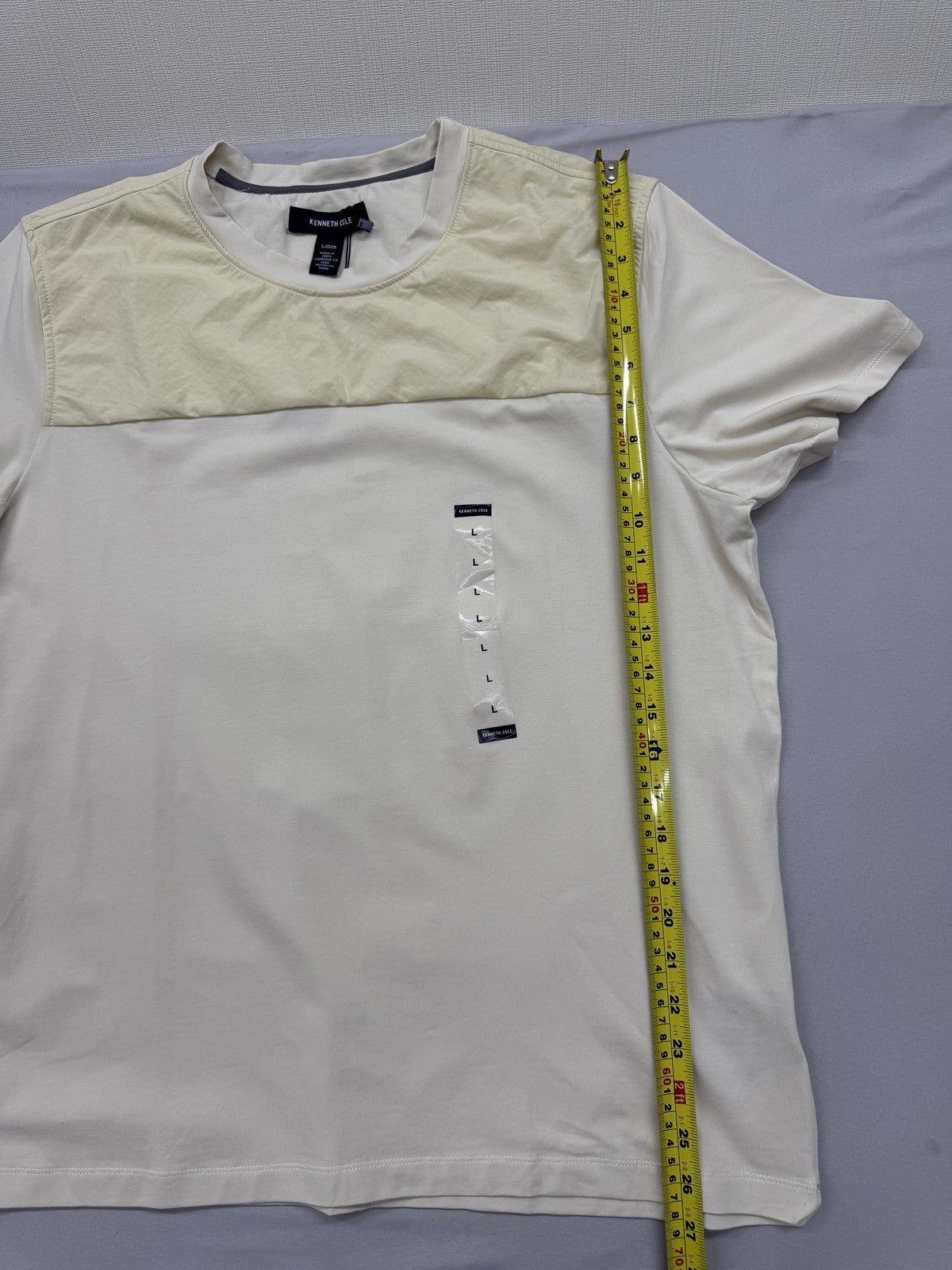 Kenneth Cole Men's White L Short Sleeve Crew Neck T-Shirt Cotton Spandex