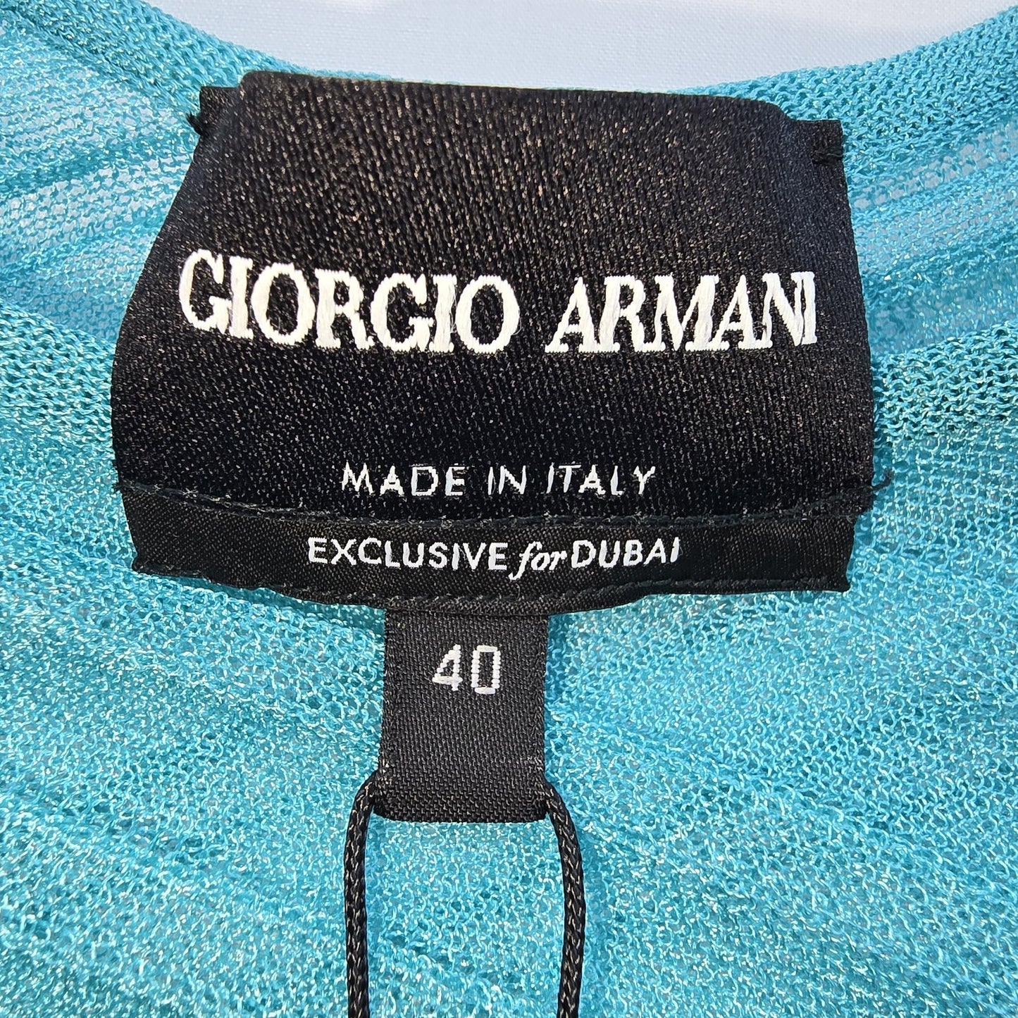 GIORGIO ARMANI Women's Turquoise Asymmetrical Long Sleeve Top EU 40