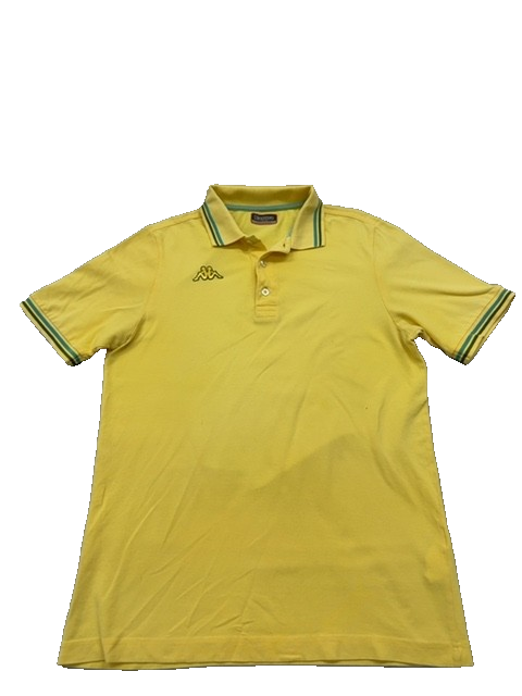 Kappa Vintage Yellow Polo Shirt M Cotton Short Sleeve