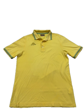 Kappa Vintage Yellow Polo Shirt M Cotton Short Sleeve