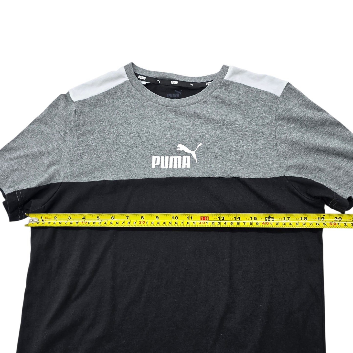 PUMA Men's Black Gray Colorblock Tee Regular Fit New