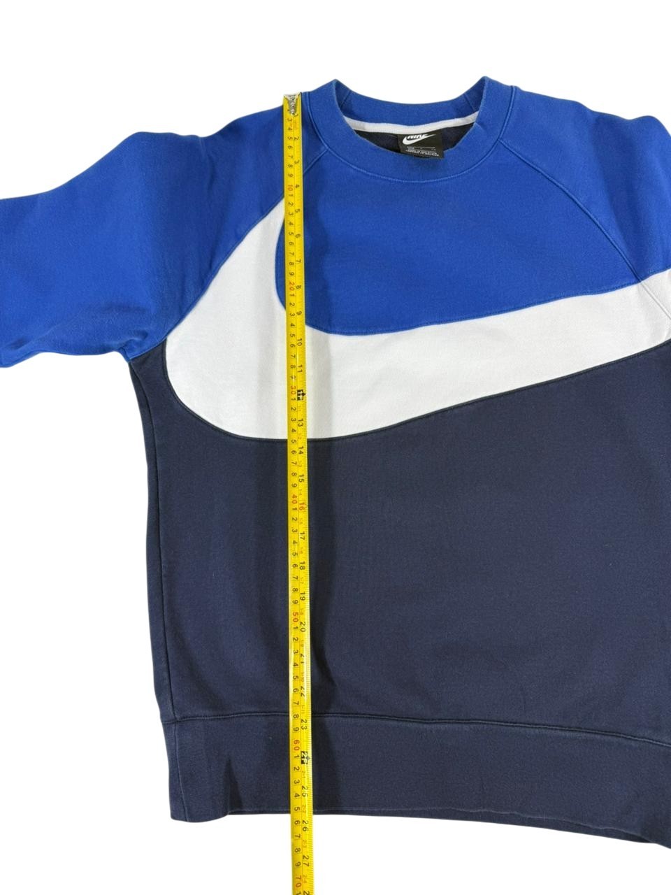 Nike Men's Crewneck Sweatshirt Blue Colorblock Long Sleeve Casual Size Small