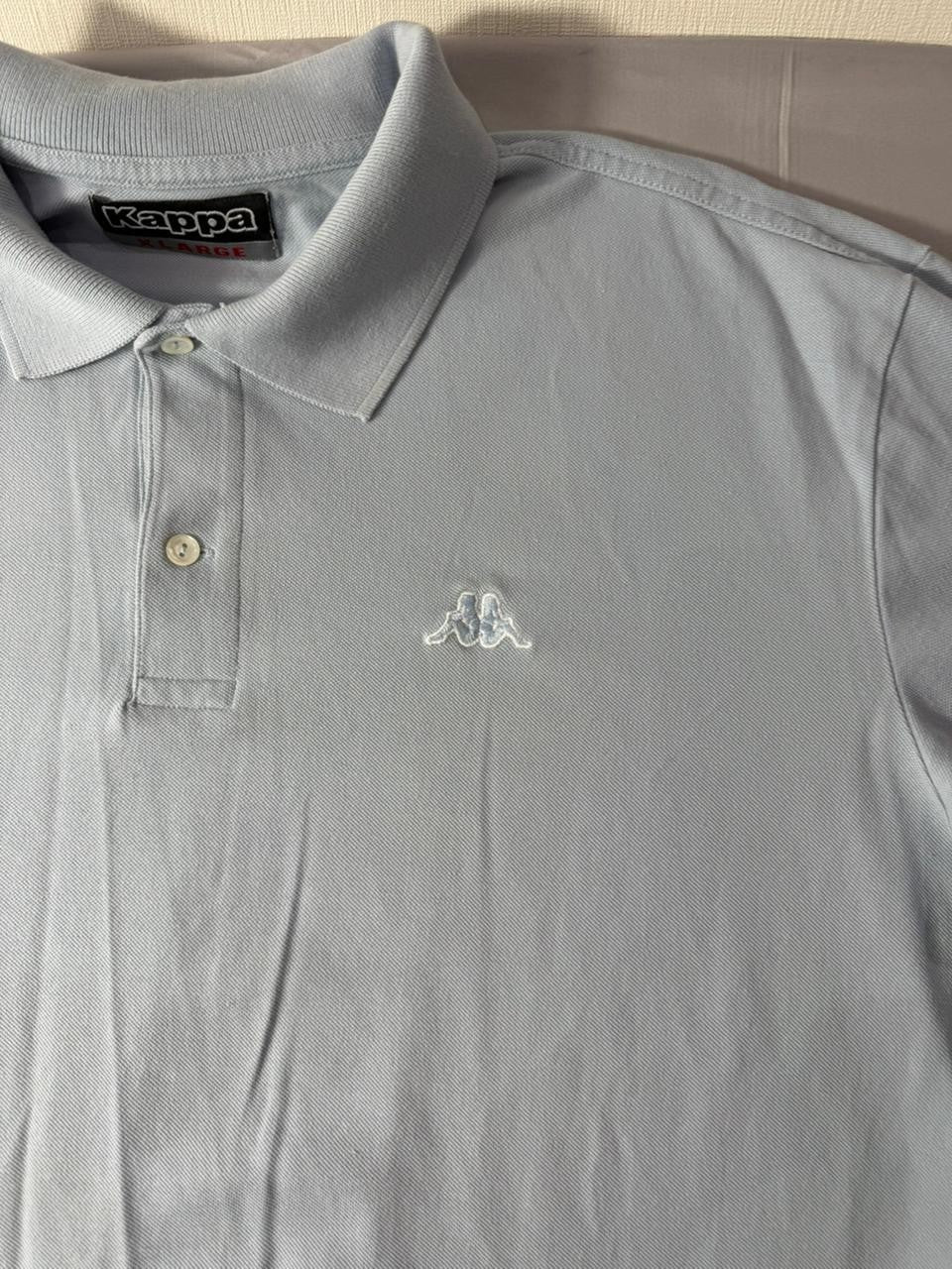 Kappa Men's XL Light Blue Polo Shirt Short Sleeve Logo Top