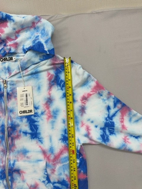 Cheerleader Women's Tie Dye Zipper Hoodie XS Pima Cotton Peru