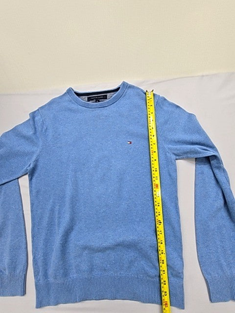 Tommy Hilfiger Men's XS Blue Cable Knit Crewneck Sweater Cotton