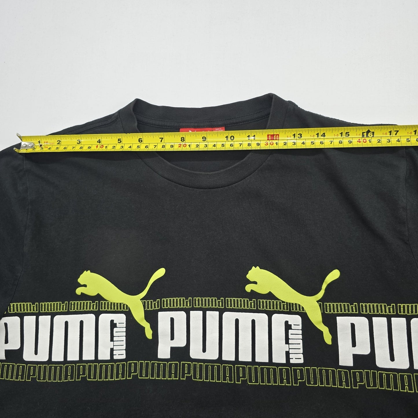 PUMA Men's Black Graphic Logo Cotton T-Shirt Size XL Regular Fit