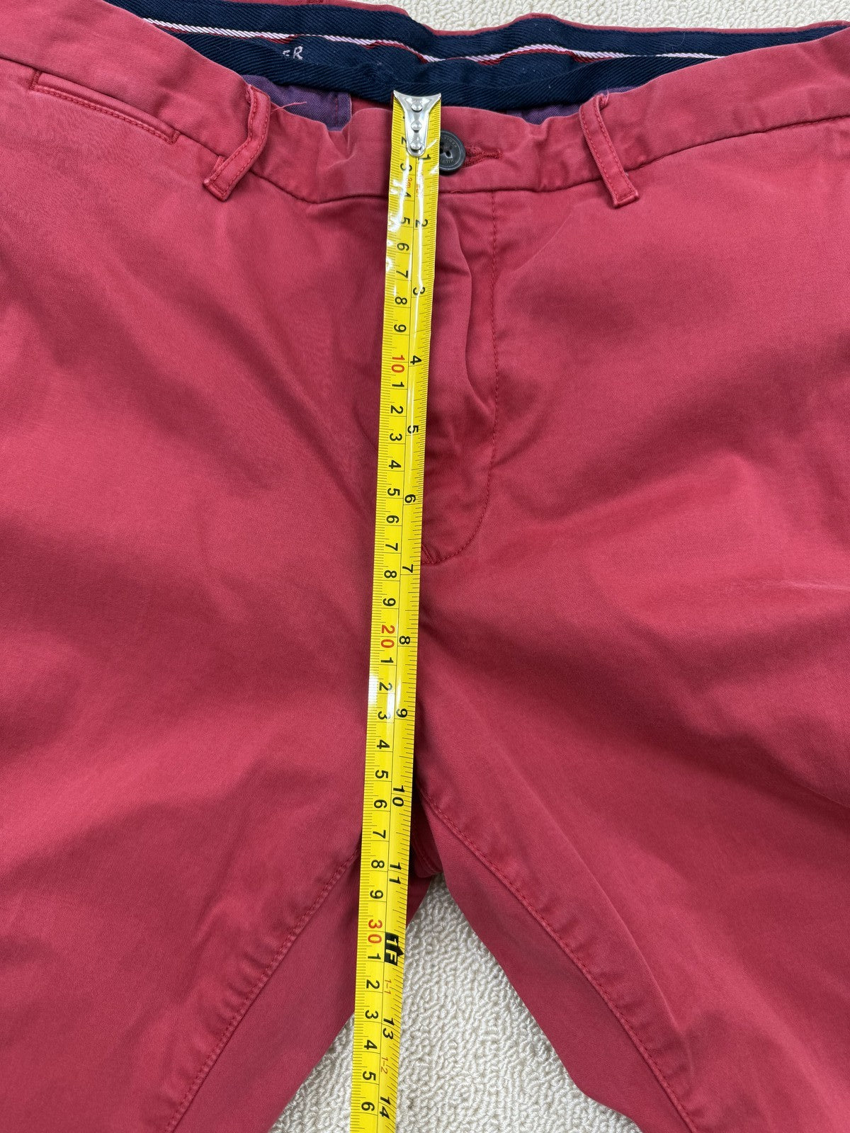 Tommy Hilfiger Men's Medium Red Chino Pants 34x34 Straight Fit Twill