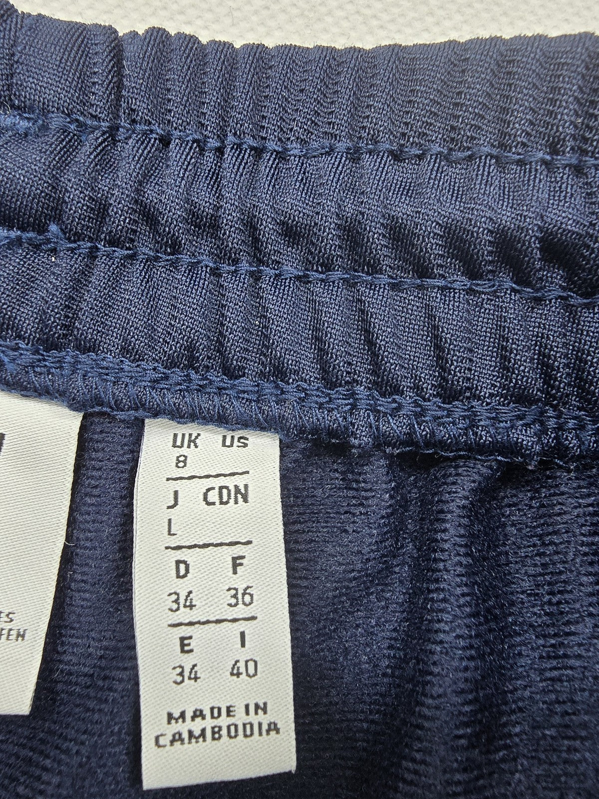 Adidas Men's Navy Track Pants L Tapered Zip Pockets Drawstring