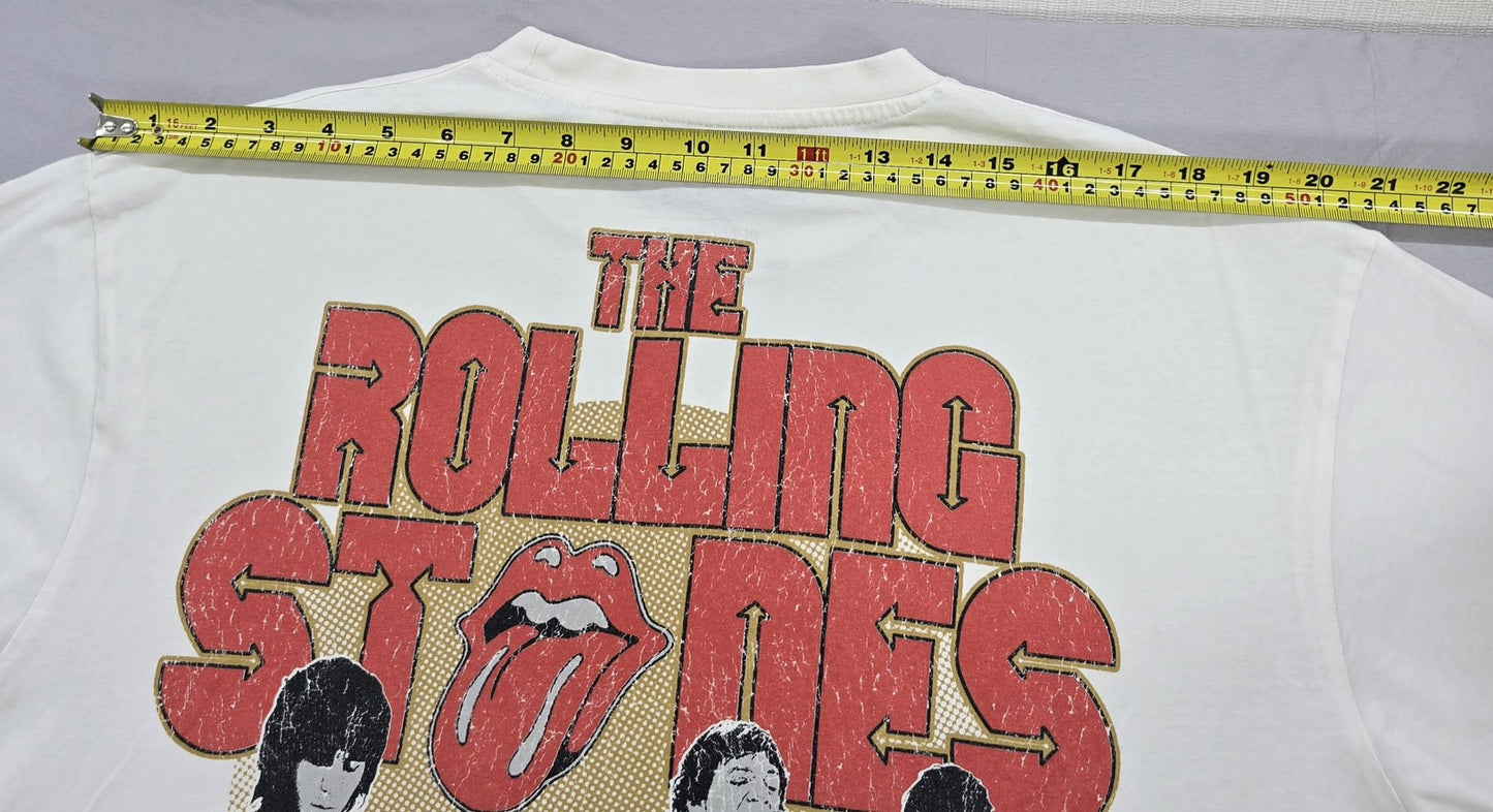 1981 Rolling Stones Vintage White Cotton T-Shirt Med M Men's