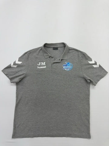 Hummel Boys Gray Sports Polo Shirt Logo Size L Regular Condition