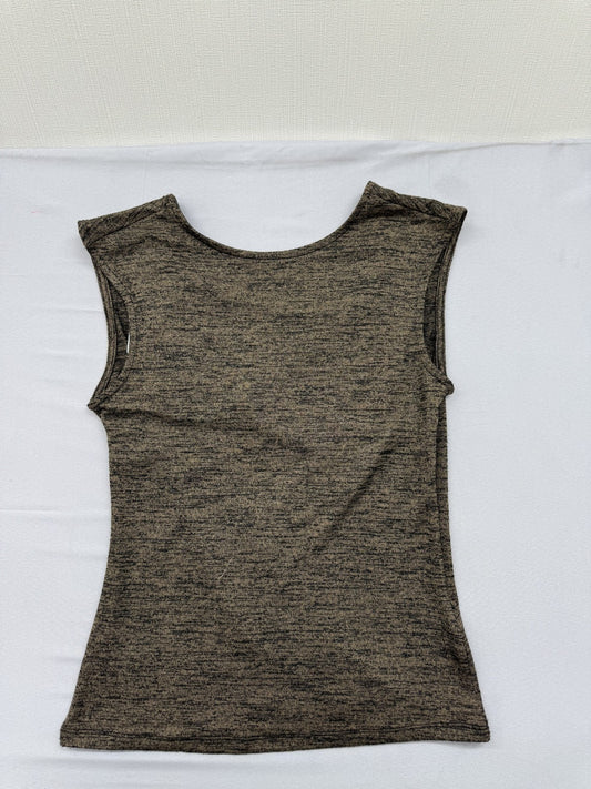 DKNY Pure Olive Khaki V-Neck Sleeveless Tank Top Women S Cotton Blend
