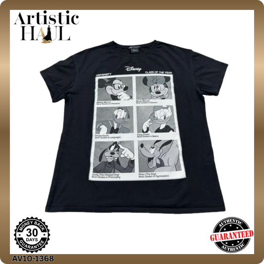 Zara Unisex Disney Mickey Mouse Black Cotton T-Shirt Size M