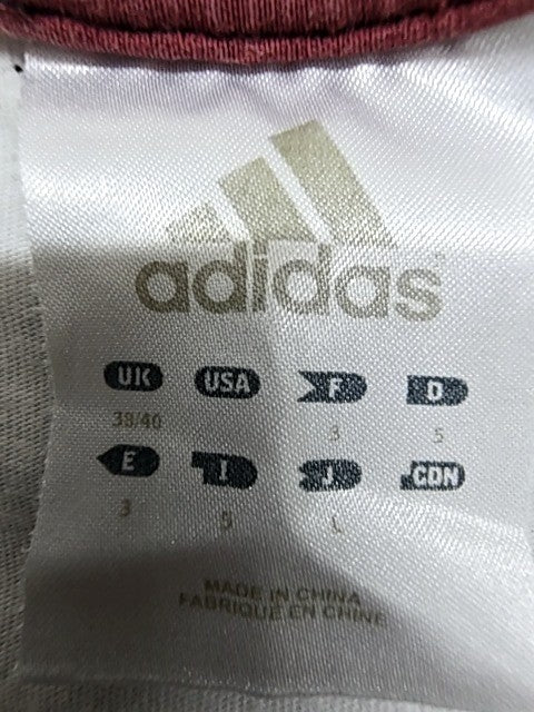 Adidas Men's White T-Shirt Size L 100% Cotton Crewneck Short Sleeve