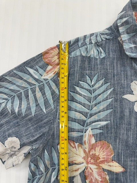 Cedar Wood State Men's Blue Floral Cotton Button-Down Shirt M