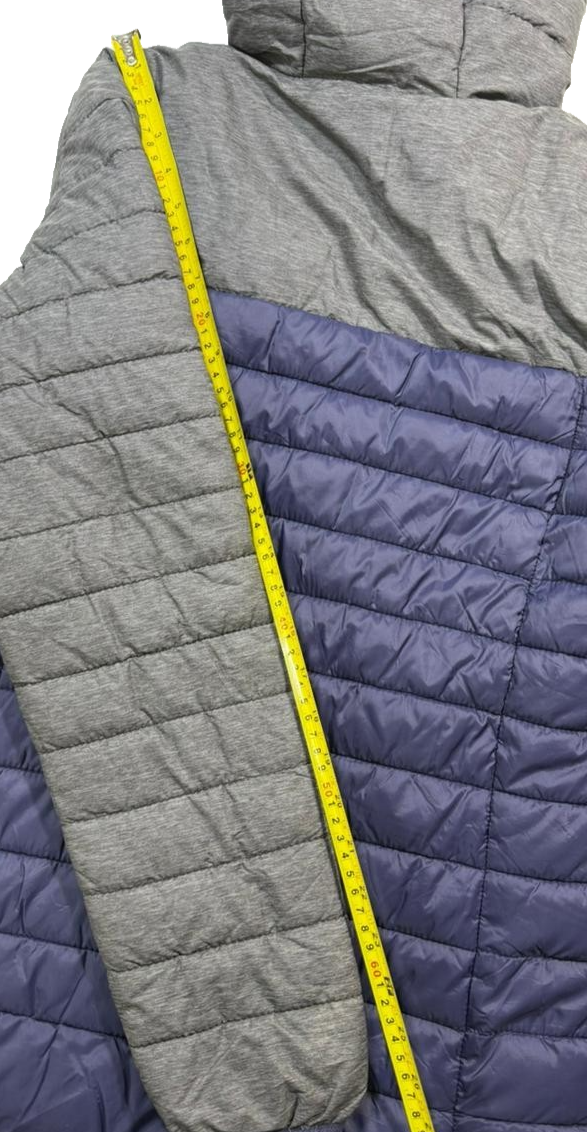 Kappa Gray Blue Puffer Jacket SICASAL Team Quilted Hooded Parka Size S