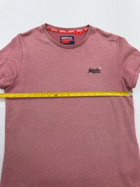 Superdry Women's Burgundy Marl Embroidered Logo T-Shirt Size L