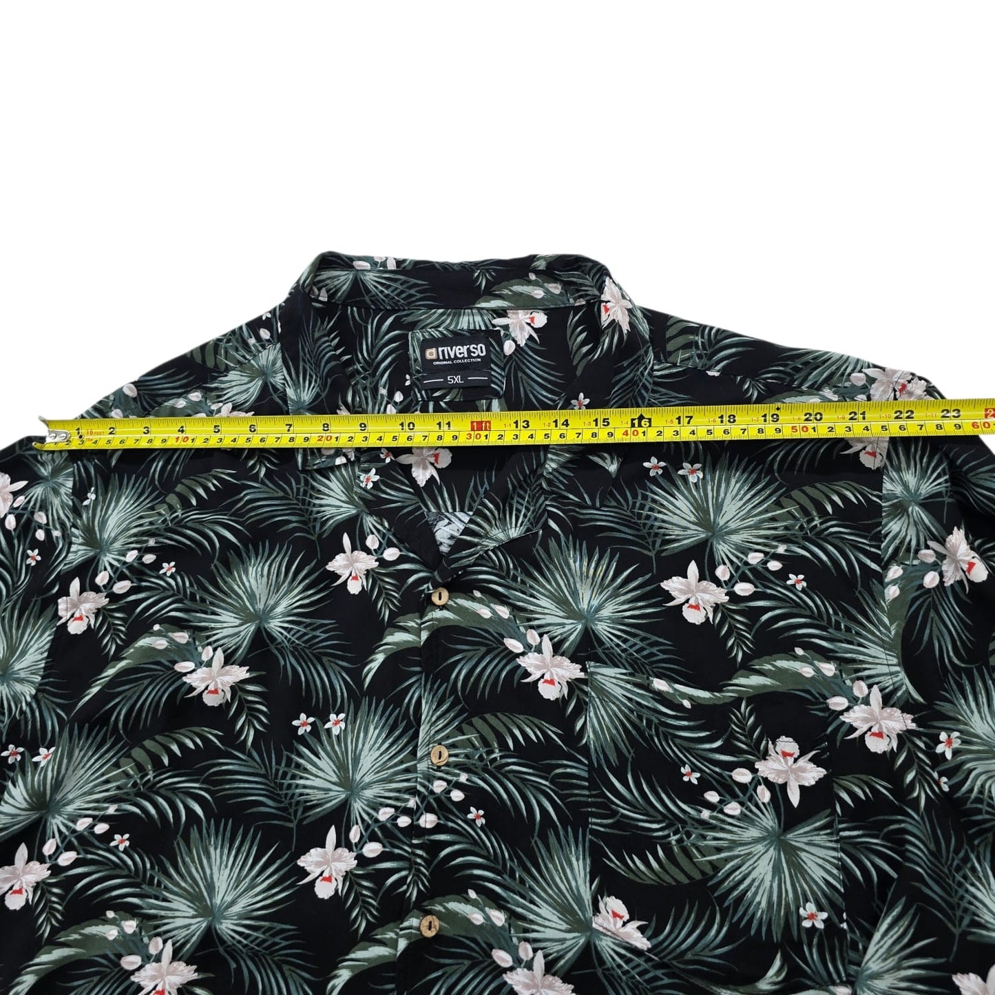 Riverso Men's 5XL Black Floral Tropical Viscose Short Sleeve Shirt