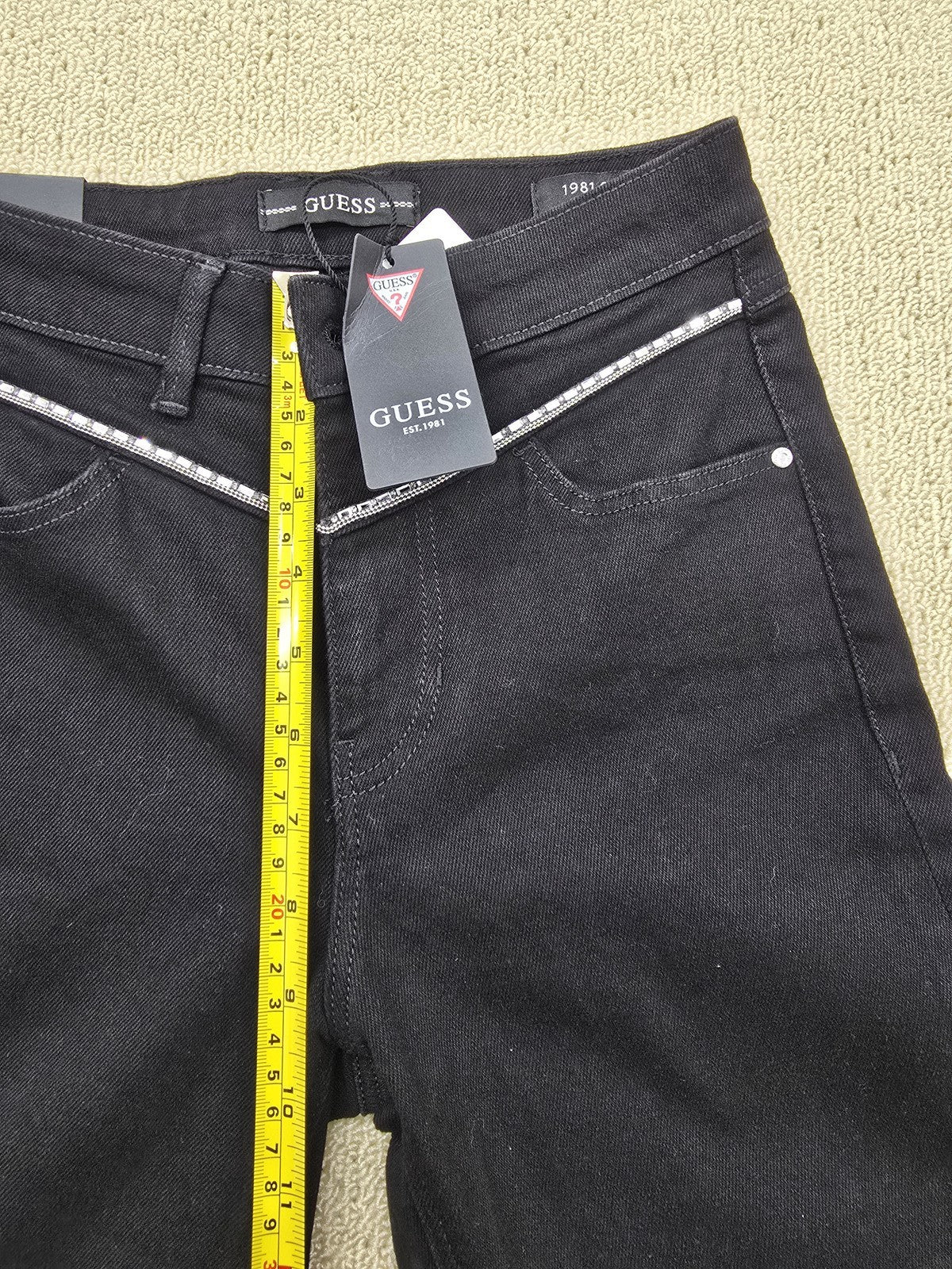 Guess 1981 Skinny High Waist Activewear Pants Black Sz 24 NWT