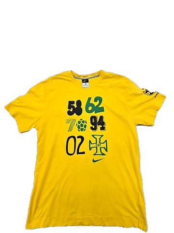 Nike Unisex Yellow Dri-FIT T90 Football T-Shirt Size L