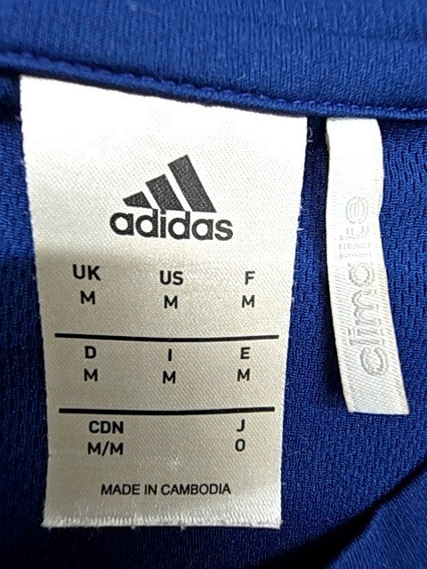 Adidas Climalite Navy Jersey M Short Sleeve 3 Stripes Crewneck