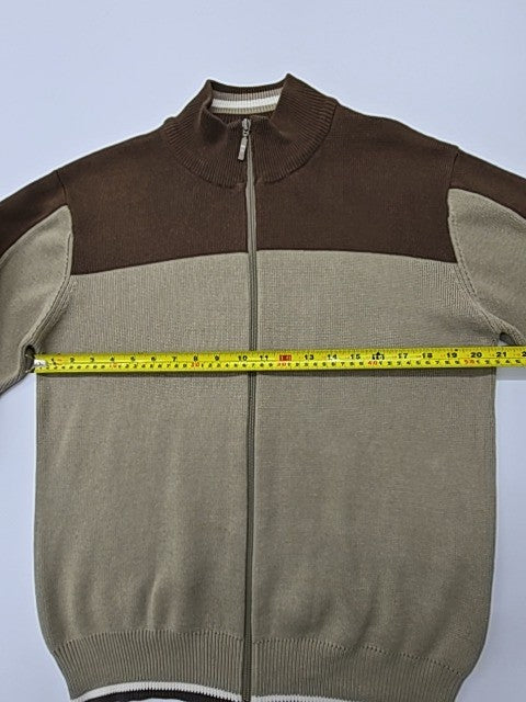 Quiksilver Men Brown Colorblock Zip-Up Sweater Size M Regular Condition