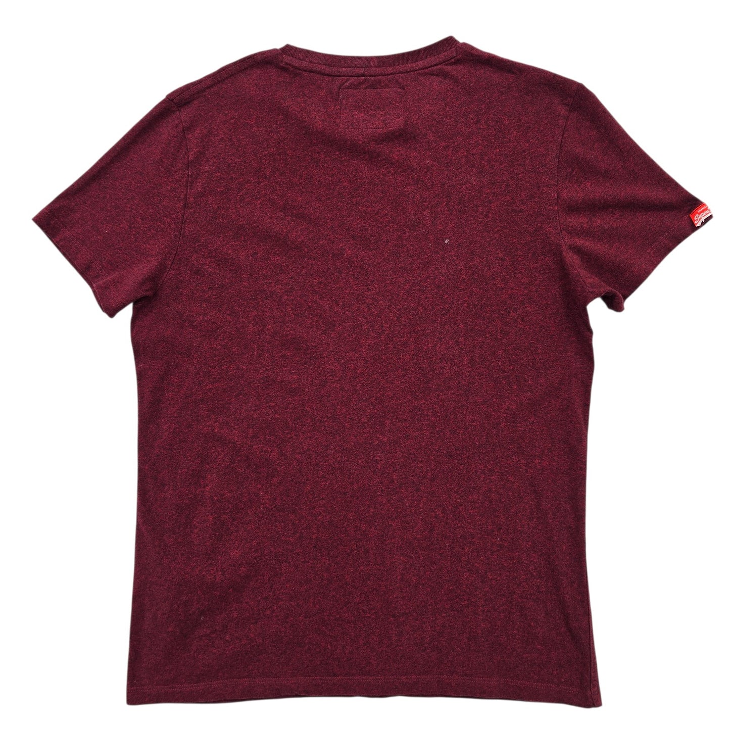 Superdry Men's Burgundy T-Shirt L Crew Neck Short Sleeve Vintage Logo