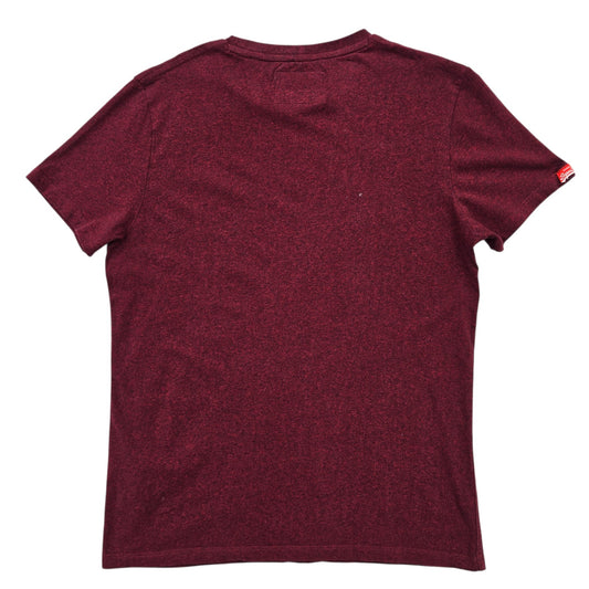 Superdry Men's Burgundy T-Shirt L Crew Neck Short Sleeve Vintage Logo