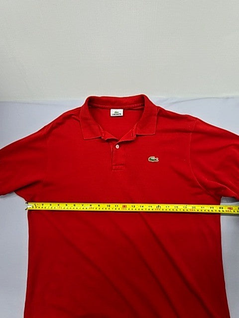 Lacoste L1212 Red Cotton Polo Shirt Men's Size 6 Short Sleeve Croc Logo
