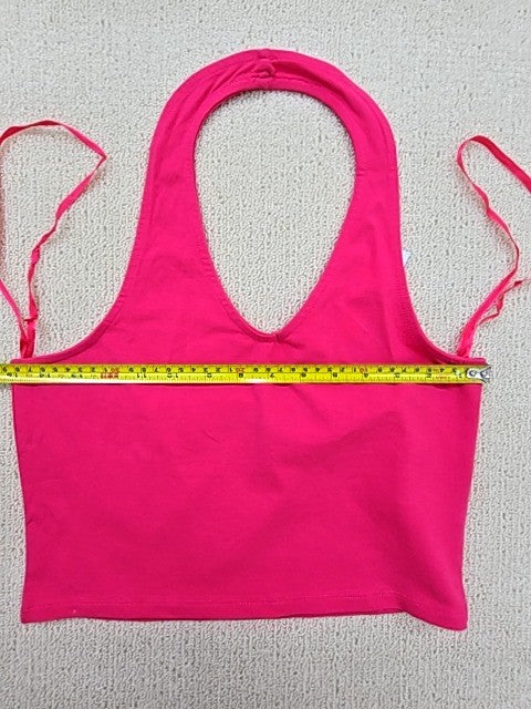 Sinsay Pink V-Neck Tank Top Women L Sleeveless Solid 7181-43X-L