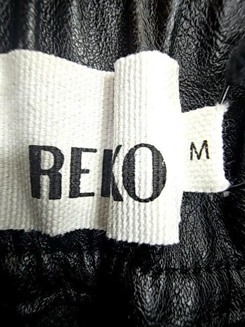 Reiko Rome Shine Black Baggy Pants Women M Elastic Waist Drawstring
