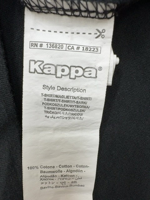 Kappa Men's Black Large Short Sleeve Cotton T-Shirt Logo Crew Neck