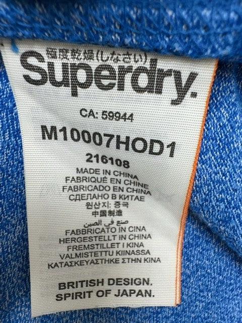 Superdry Men's Japanese Blue L Short Sleeve Crew Neck T-Shirt M10007HODD1