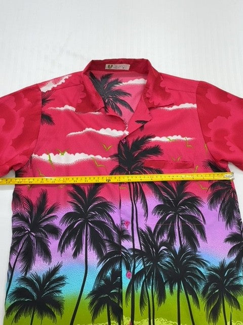 V.H.O Men's Multicolor Palm Tree Hawaiian Shirt Size M