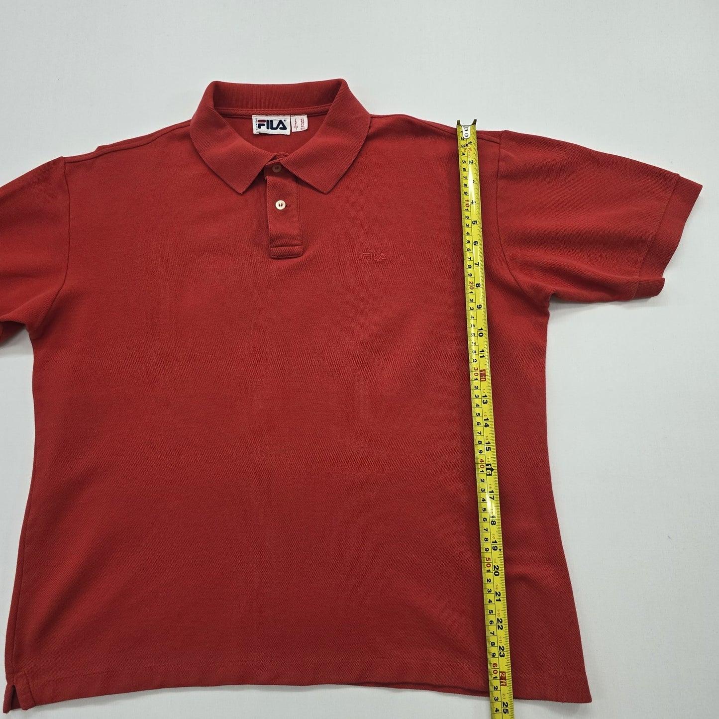 FILA Men Red Button Polo Shirt Size 2XL Regular Cotton Blend Pique NWOT