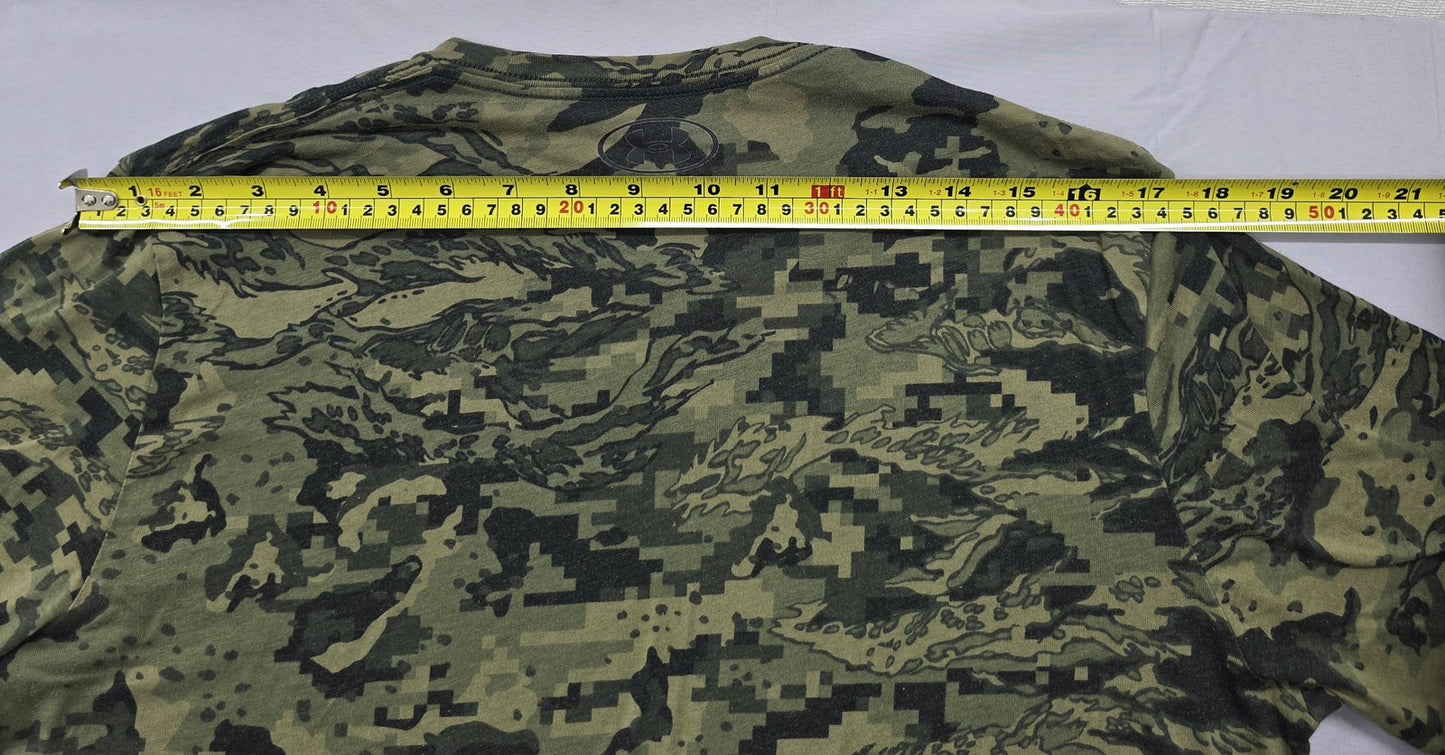 Under Armour Men's Camo Short Sleeve Crew Neck Tee Loose Fit M Cotton