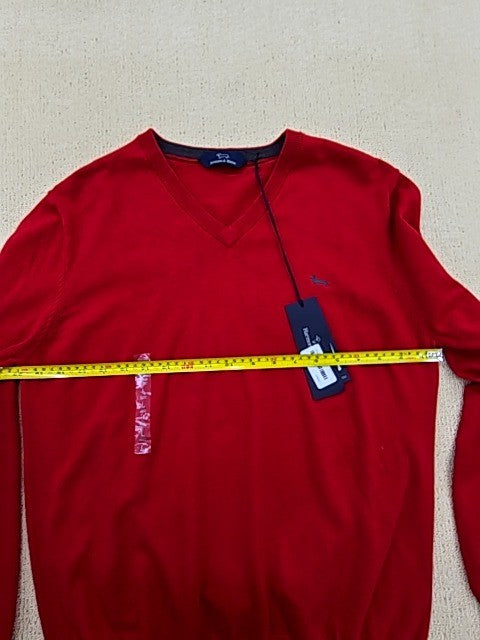 Harmont & Blaine Red V-Neck Long Sleeve Men's L Sweater