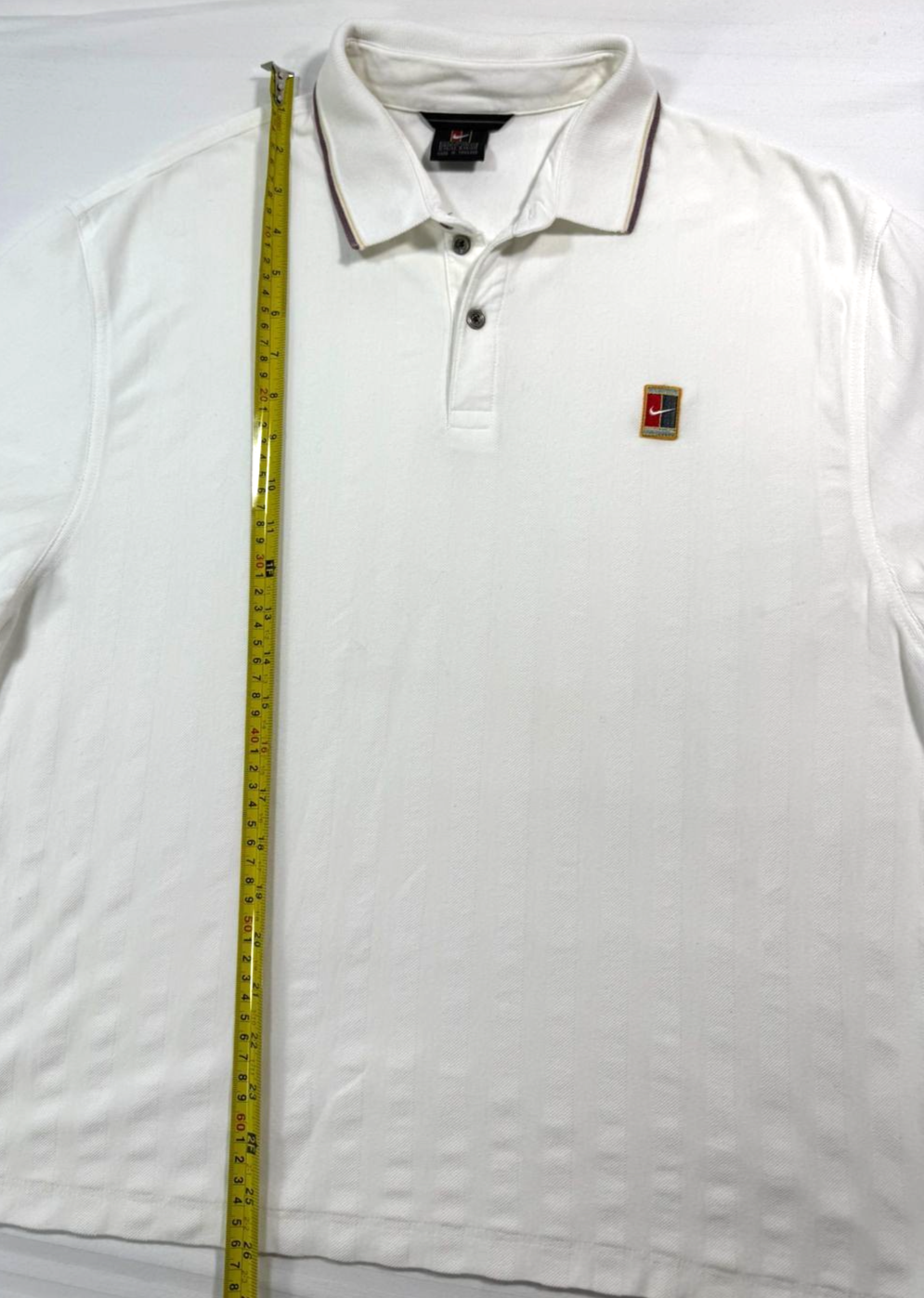 Vintage Nike Tennis Polo Shirt In White Cotton - M