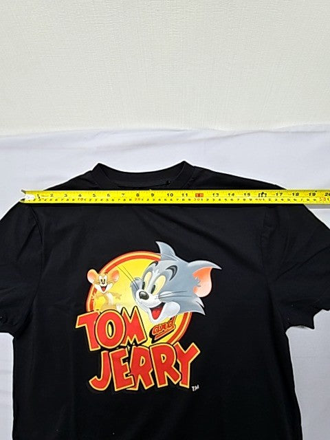 Tom & Jerry Men's Black Graphic T-Shirt Size M Cotton NWT
