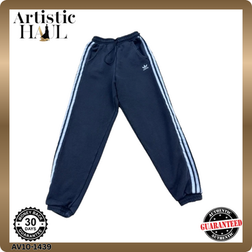Adidas Originals Men's Navy 3-Stripes Fleece Sweatpants L Regular